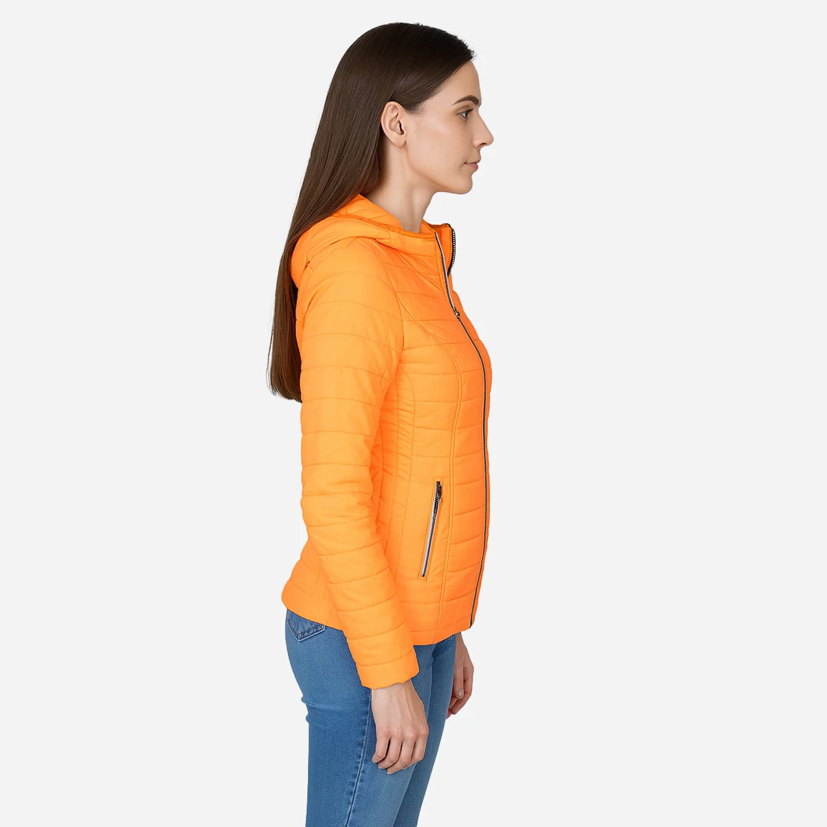 Womens lightweight padded orange jacket - Image 2