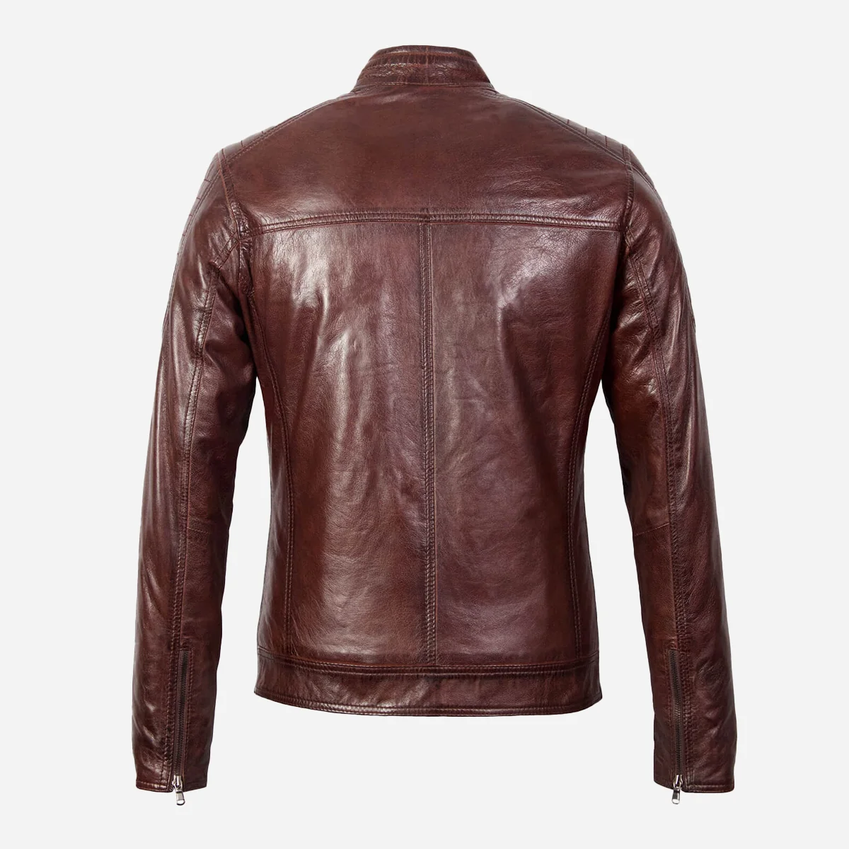 Mens leather jacket black Ryan - Image 10