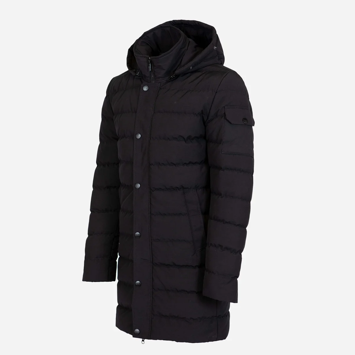 Mens long winter puffer jacket black Nick - Image 2
