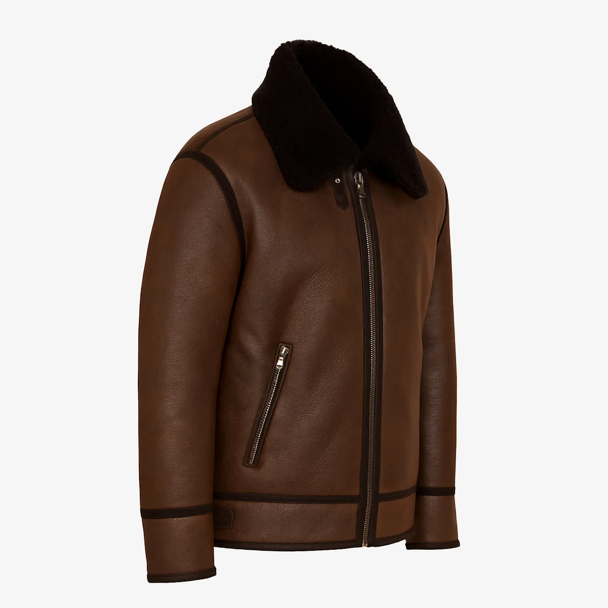 Men's shearling lammy coat dark brown Uk - Image 2