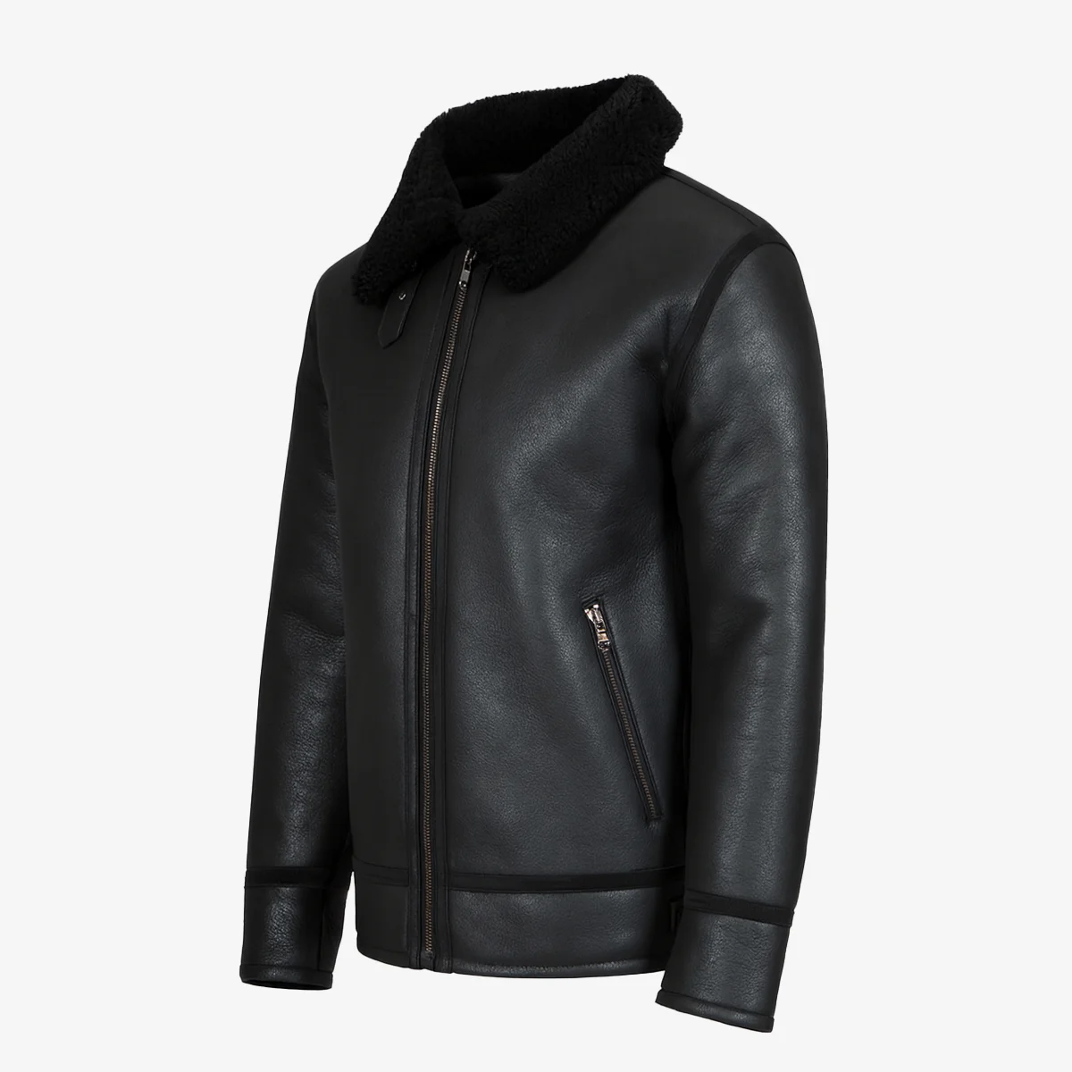 Men's shearling lammy coat black Uk - Image 2