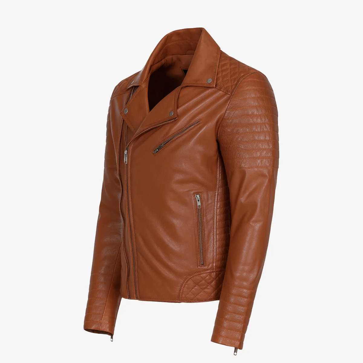 Mens leather biker jacket brandy Perfecto GBS - Image 2