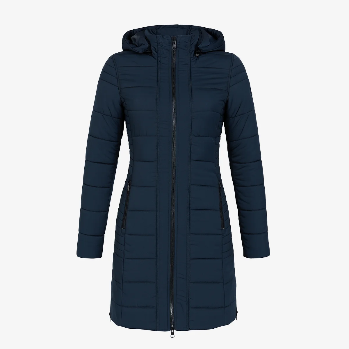 Womens winter jacket long puffer blue - Image 2