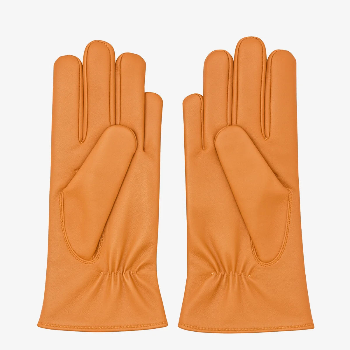 Women warm cognac lambskin gloves with trinta lining - Image 2