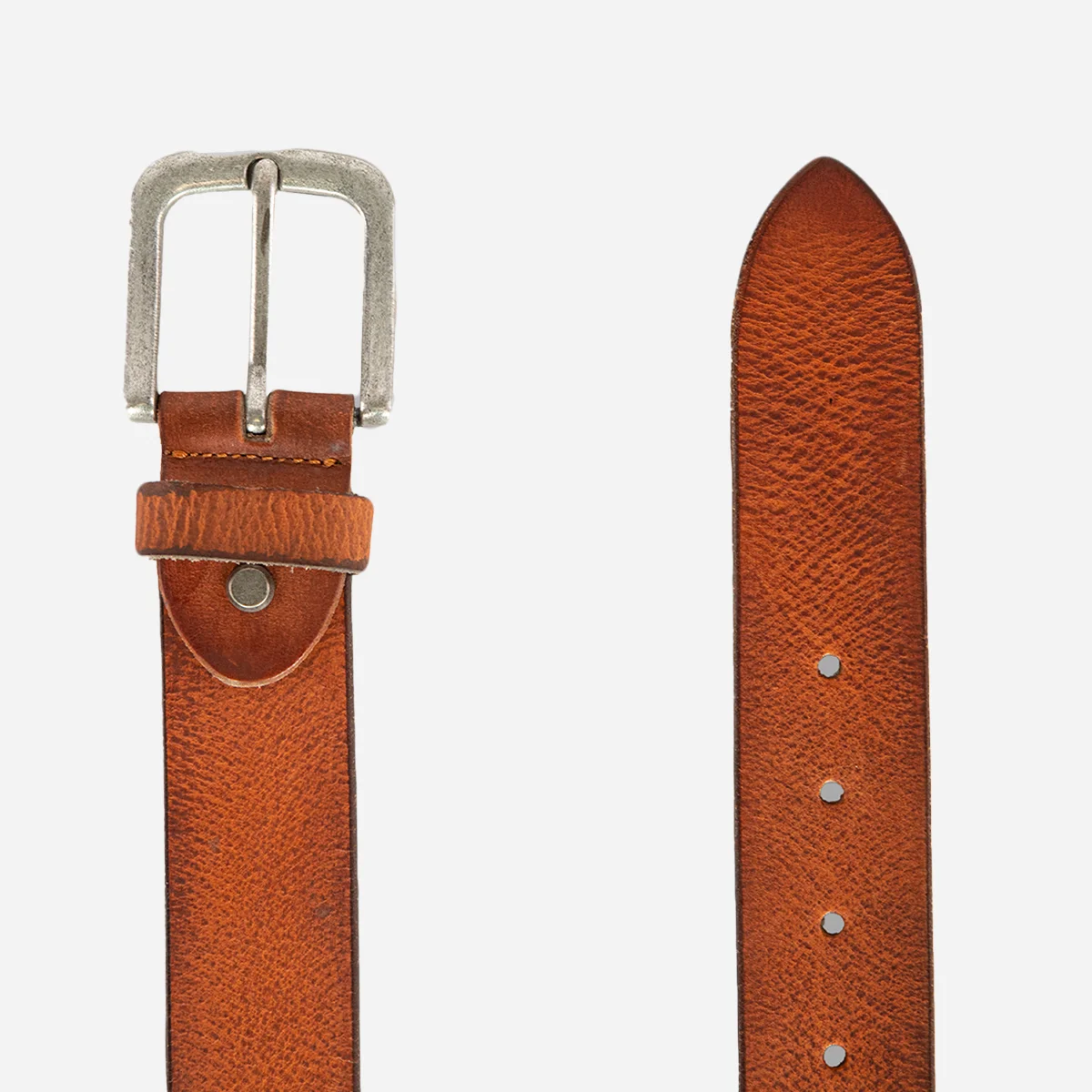 Men's hand waxed brandy Buffalo leather belt (40MM) - Image 2