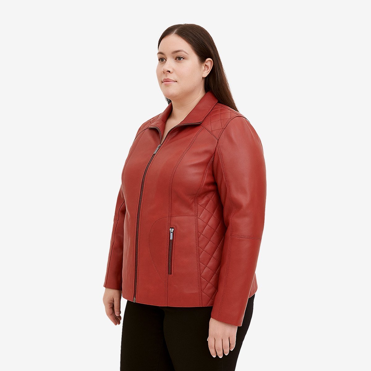Carlo Sacchi Plus Size Women’s Leather Jacket - Image 2