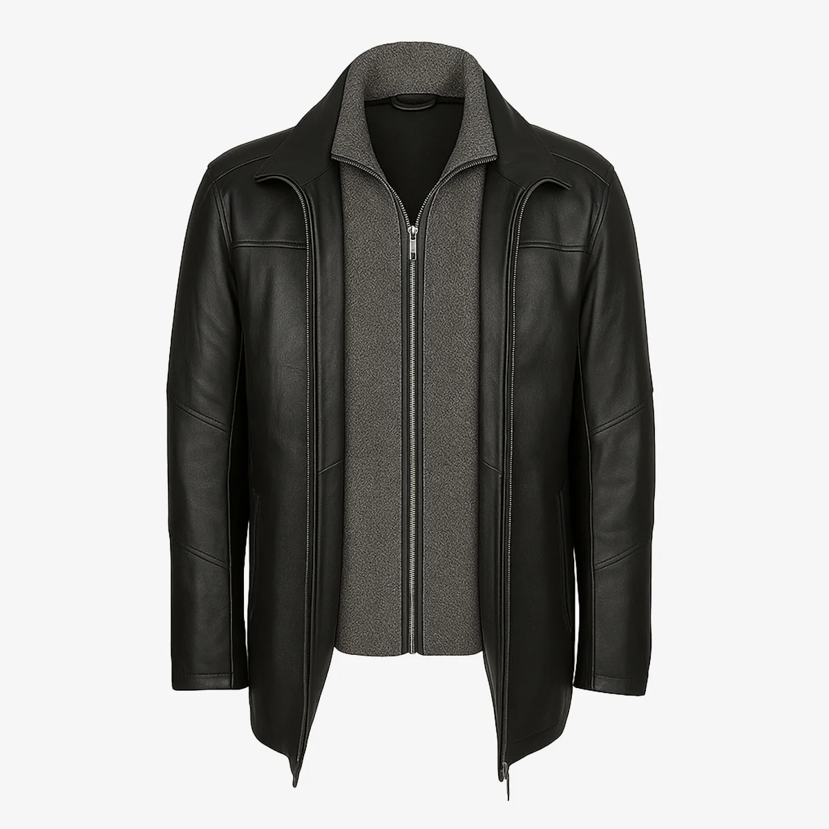 Carlo Sacchi Parka – black washed lamb leather - Image 3