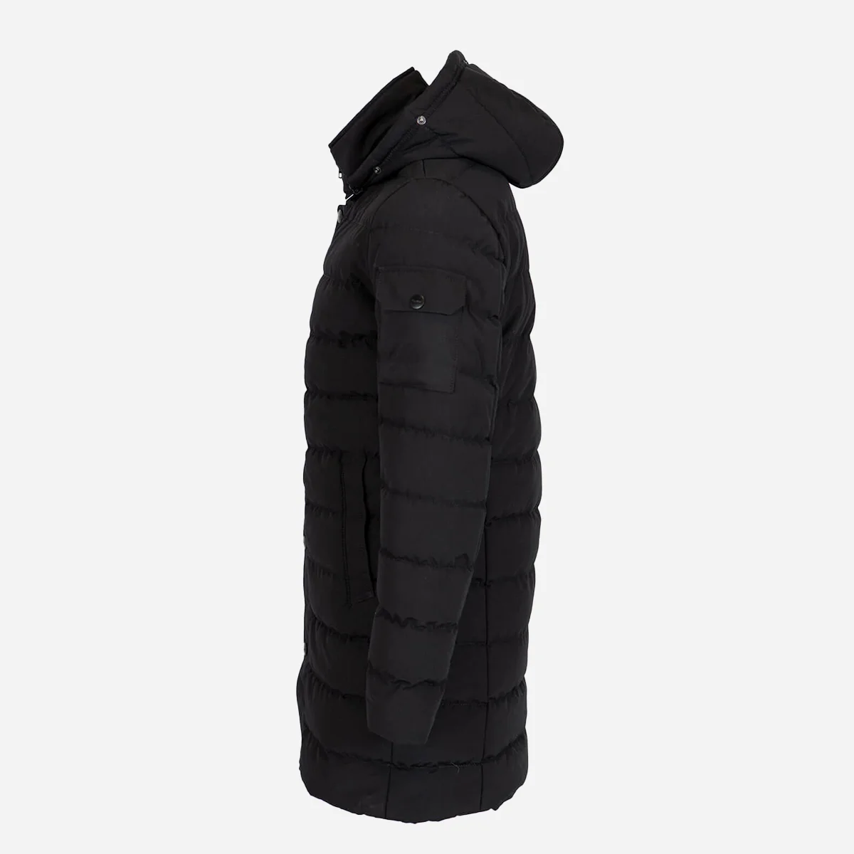 Mens long winter puffer jacket black Nick - Image 3