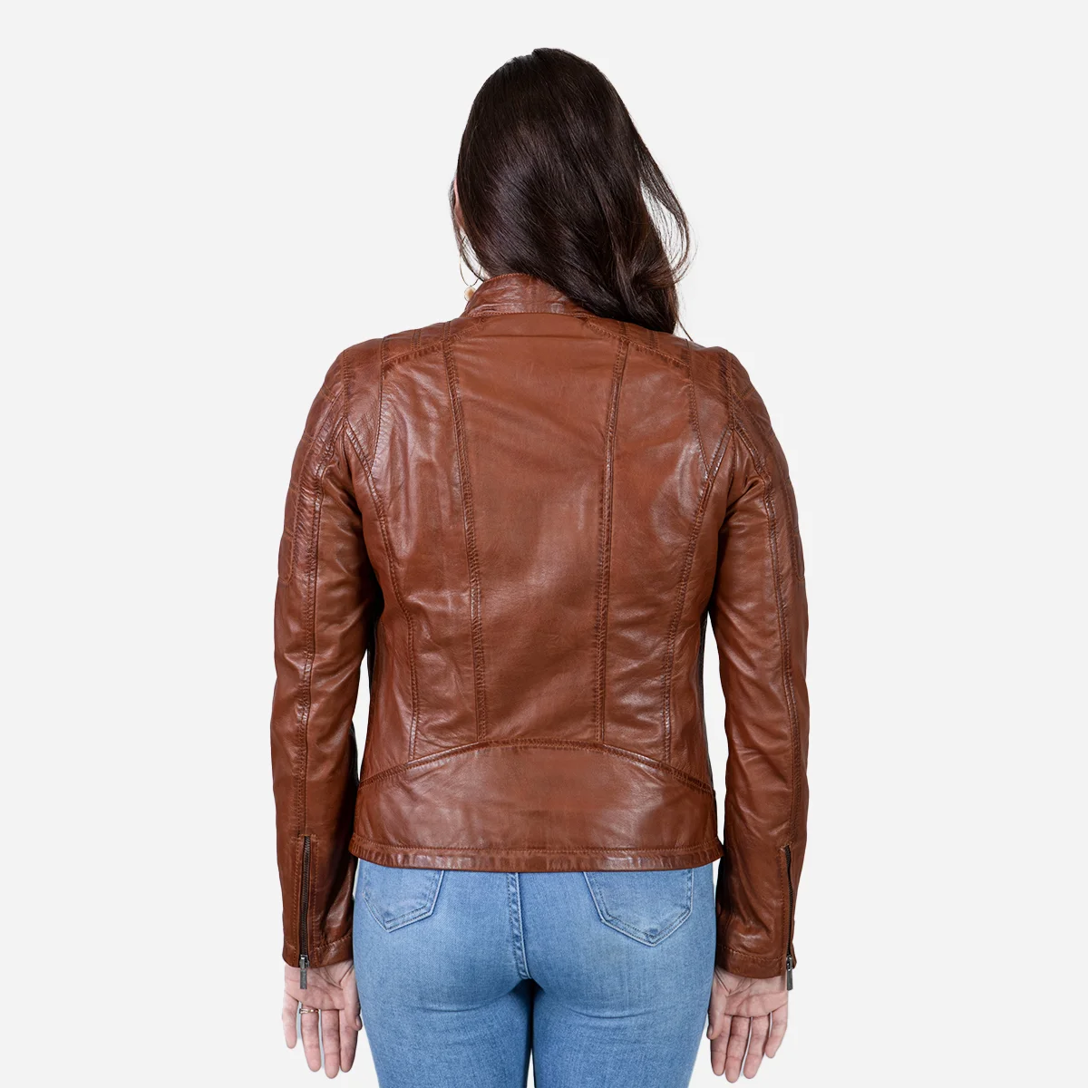 Ladies leather jacket brandy Chessy - Image 2