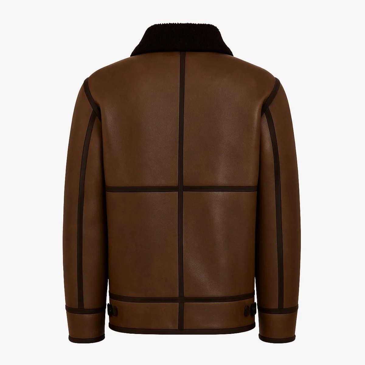 Men's shearling lammy coat dark brown Uk - Image 3