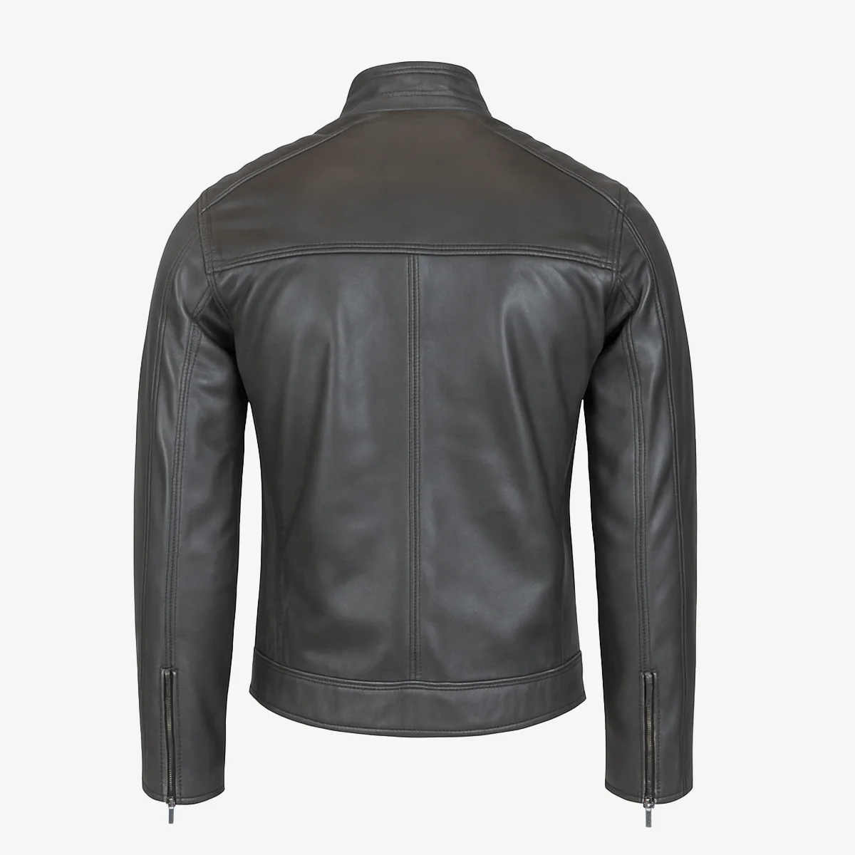 Mens leather jacket charcoal Ryan - Image 3