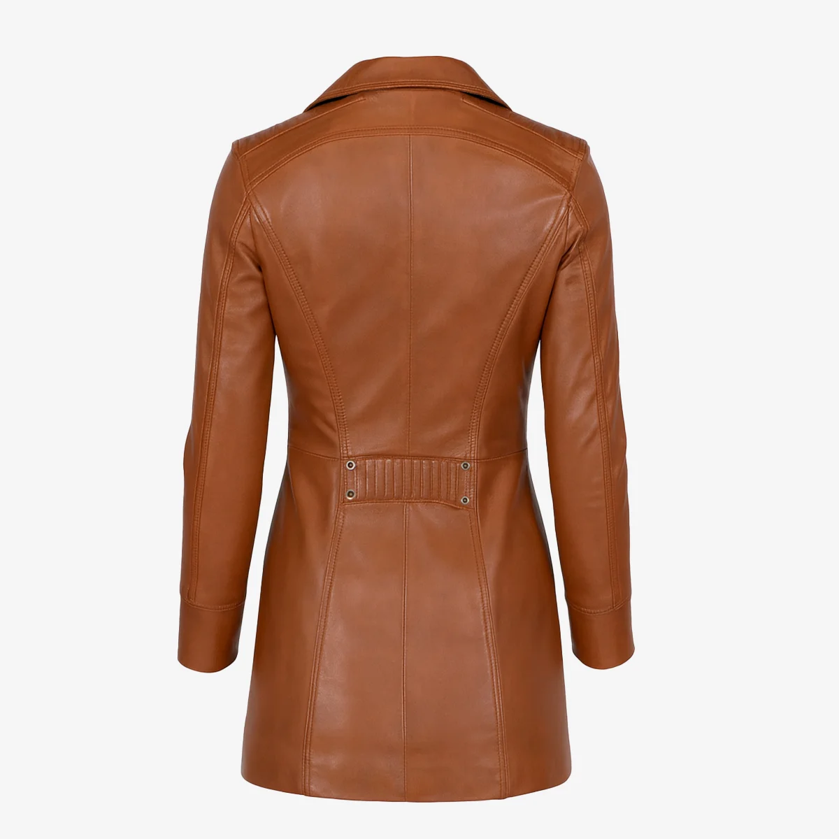 Womens leather half long jacket brandy Sofia - Image 3