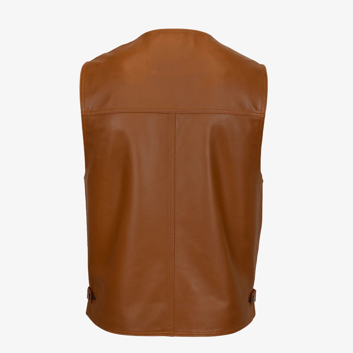 Mens leather vest brandy Waistcoat - Image 3