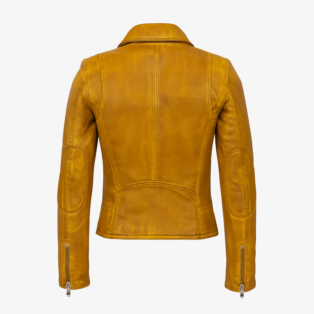 Ladies leather biker jacket yellow Perfecto  24 - Image 3