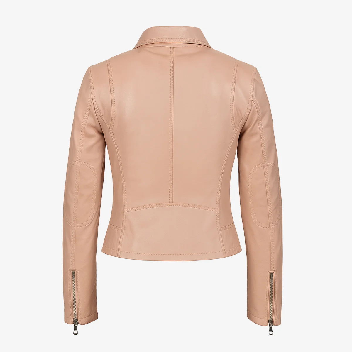 Ladies leather biker jacket peach Perfecto 24 - Image 3