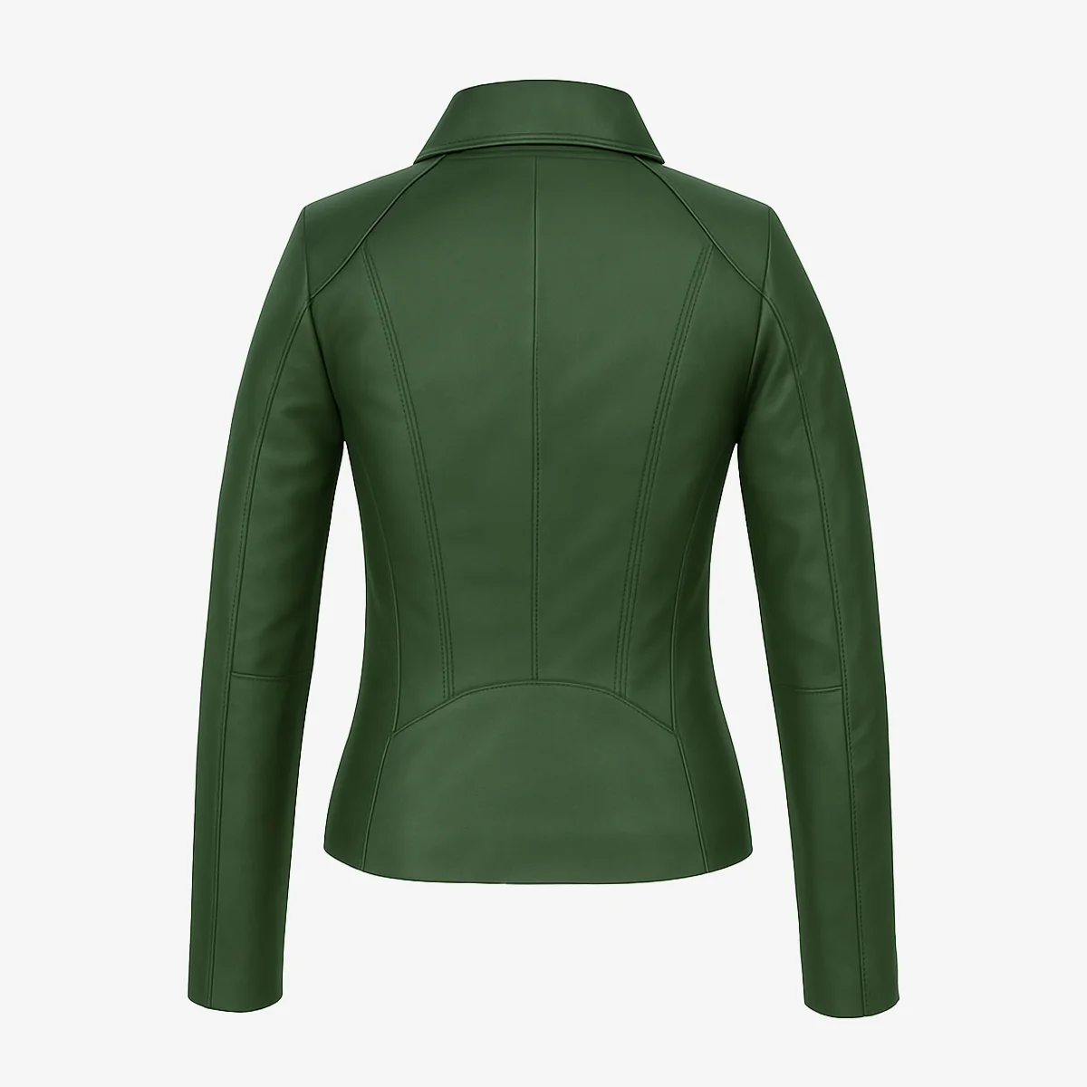 Womens leather jacket green Com 4 - Image 3