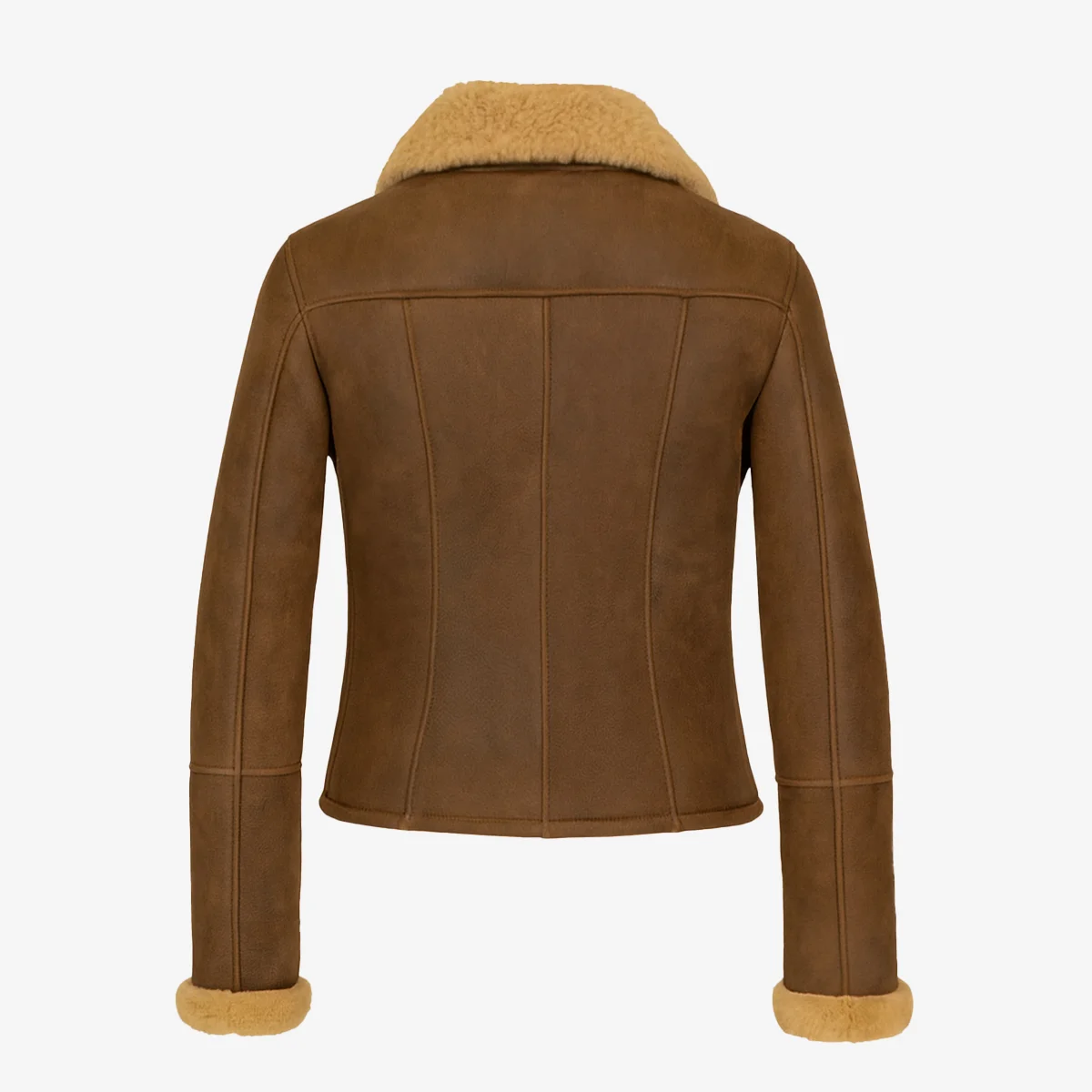 Women's shearling coat cognac crop Kat - Image 3
