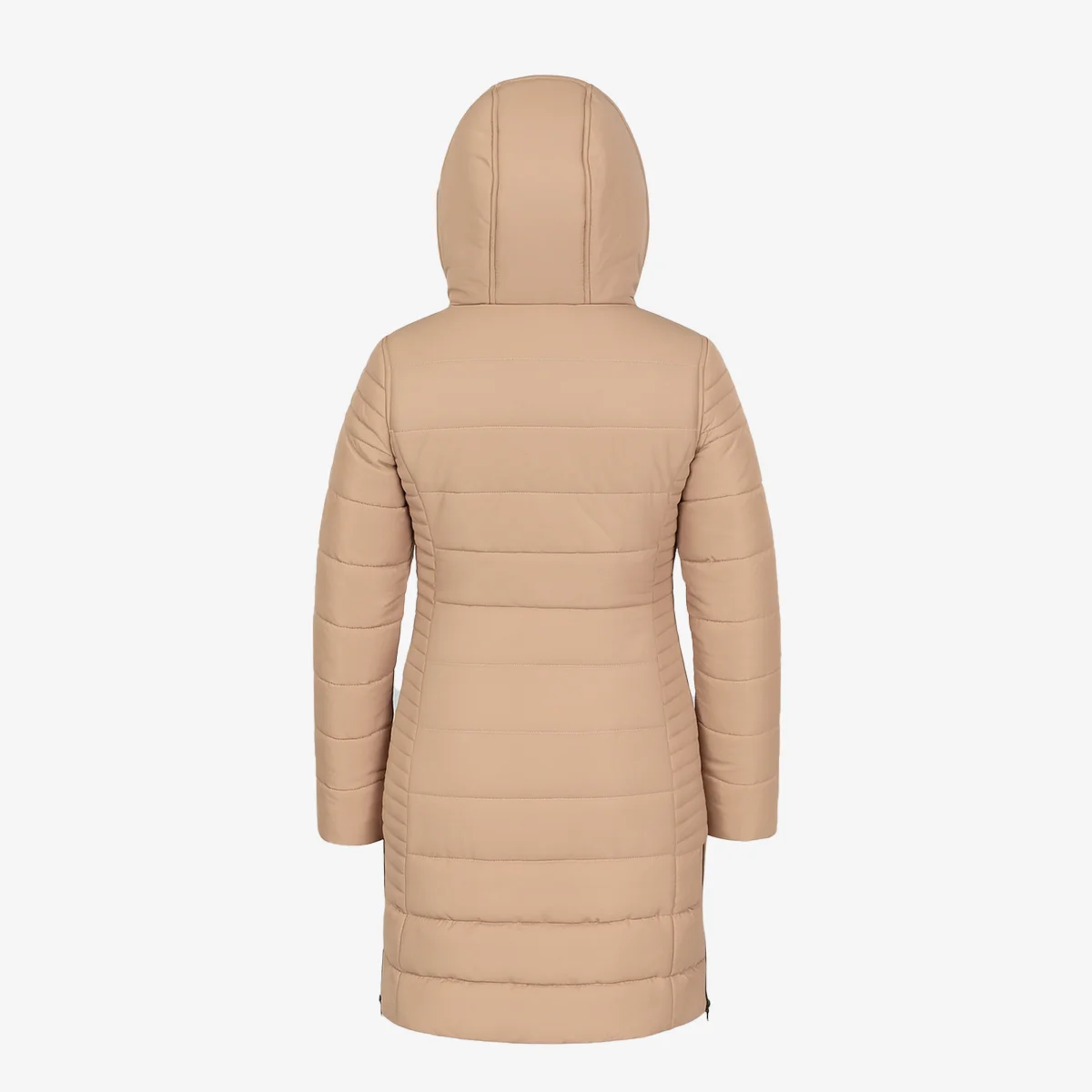 Womens winter jacket long puffer beige - Image 3