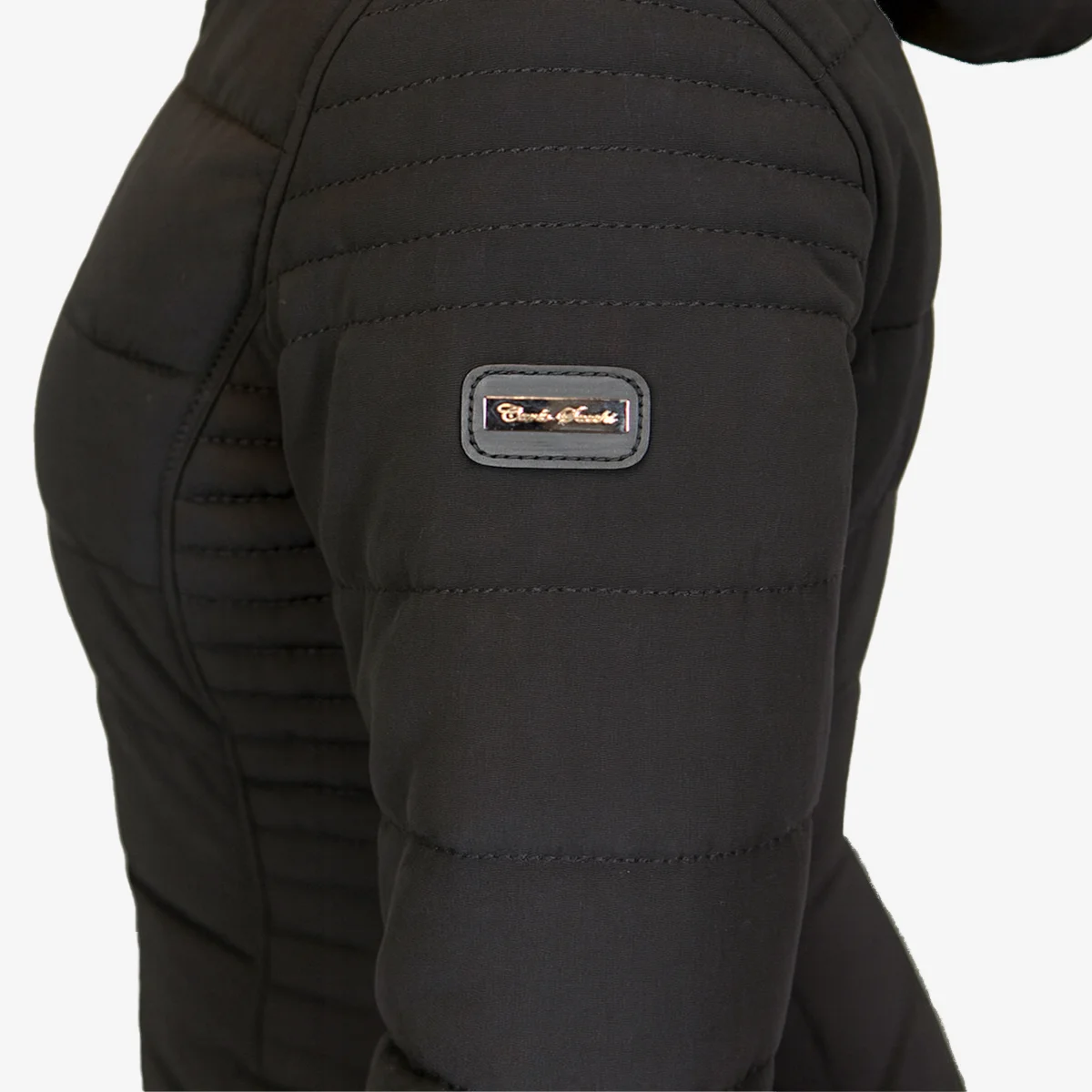 Womens winter jacket long puffer black - Image 3