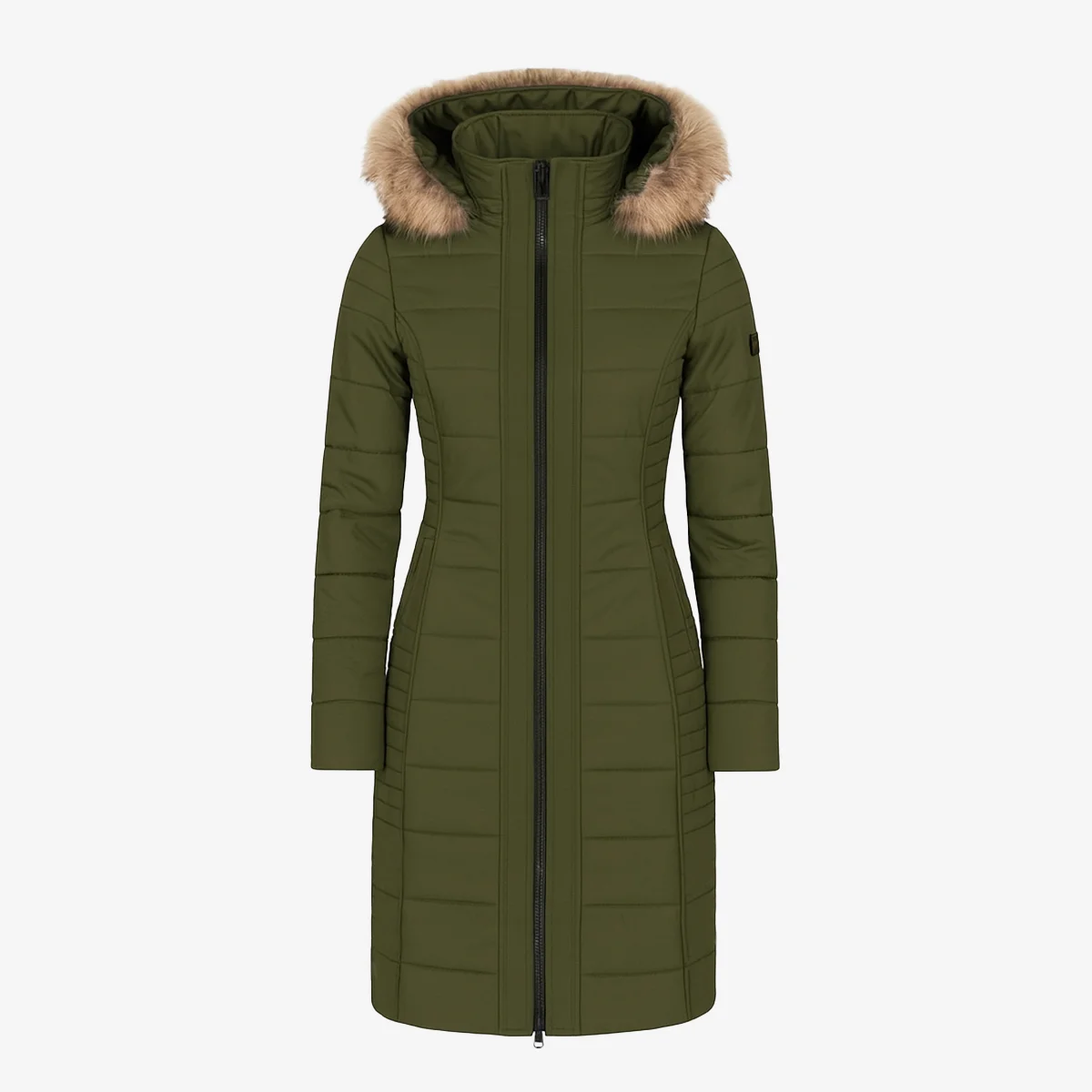 Womens winter jacket long puffer army green