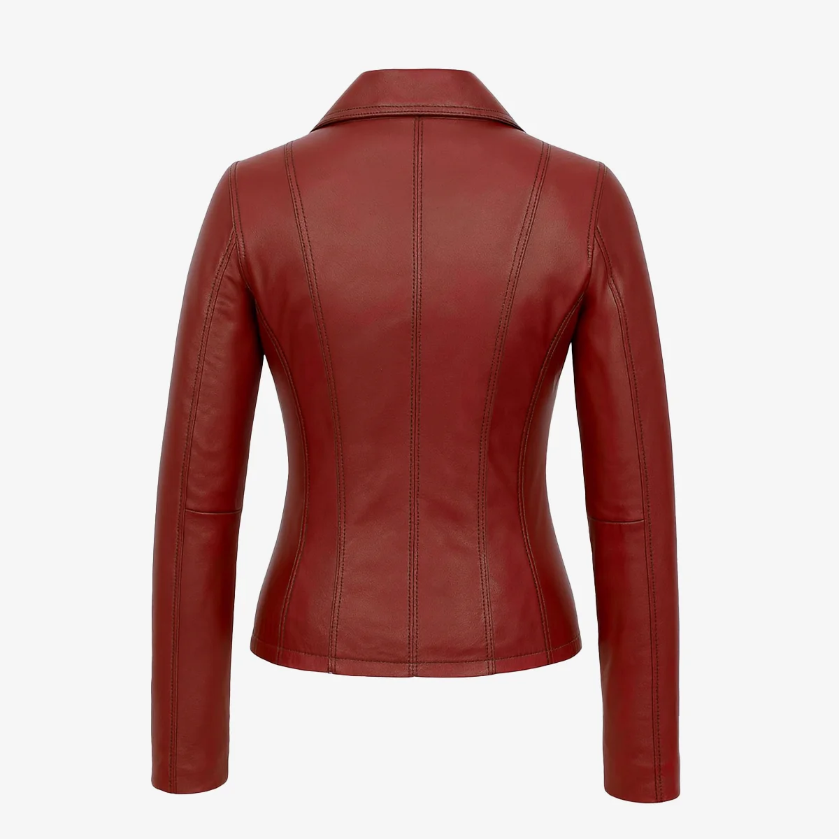 Womens leather Blazer 24 red - Image 3