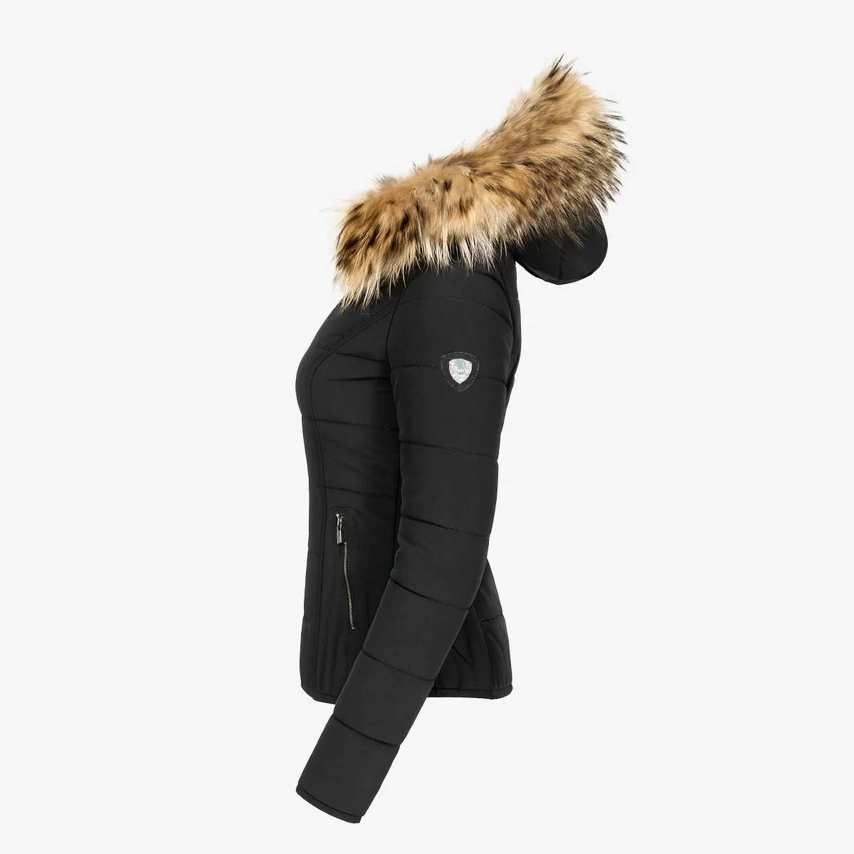 Womens winter puffer jacket black 009 - Image 3