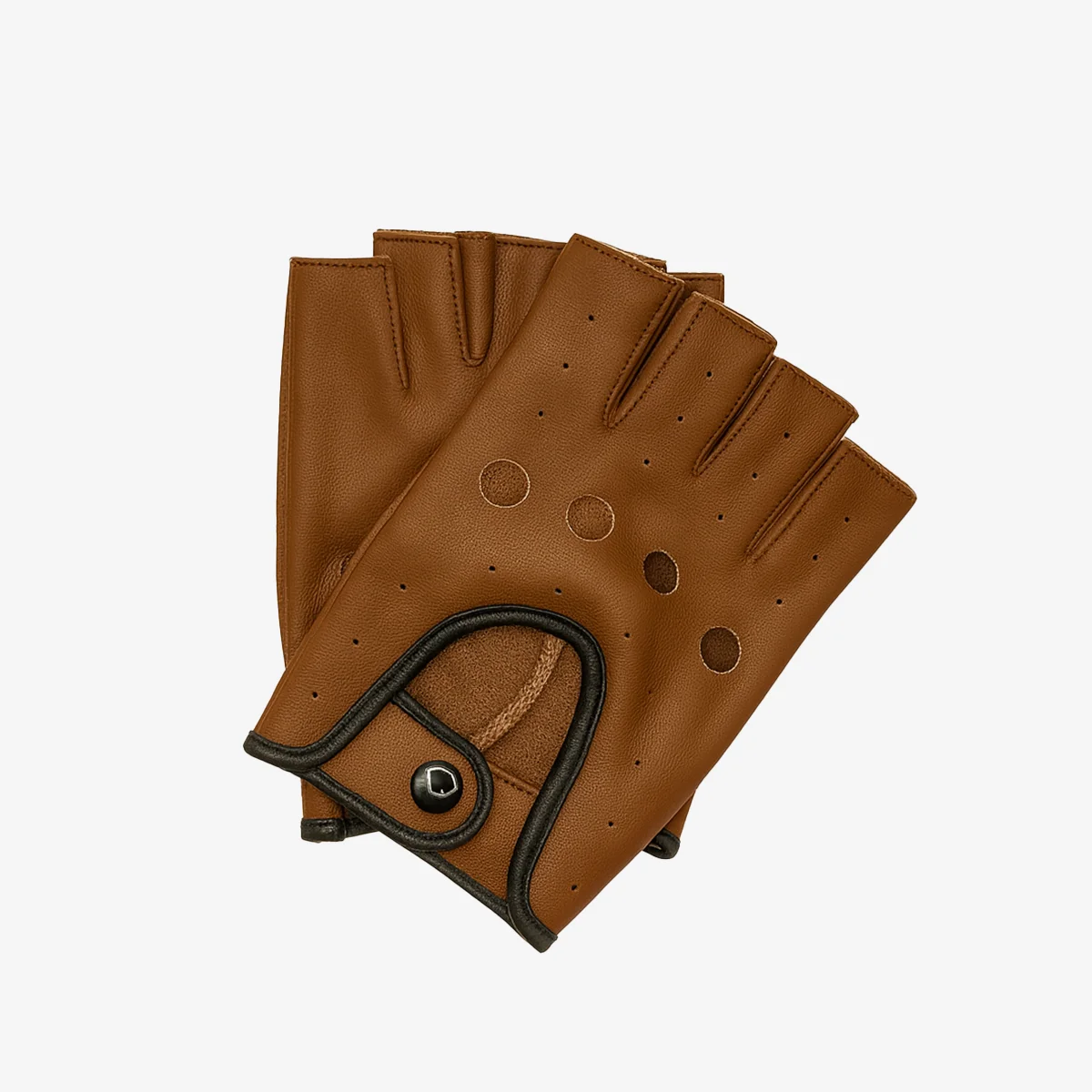 Carlo Sacchi sport-inspired half-finger leather gloves - Image 3