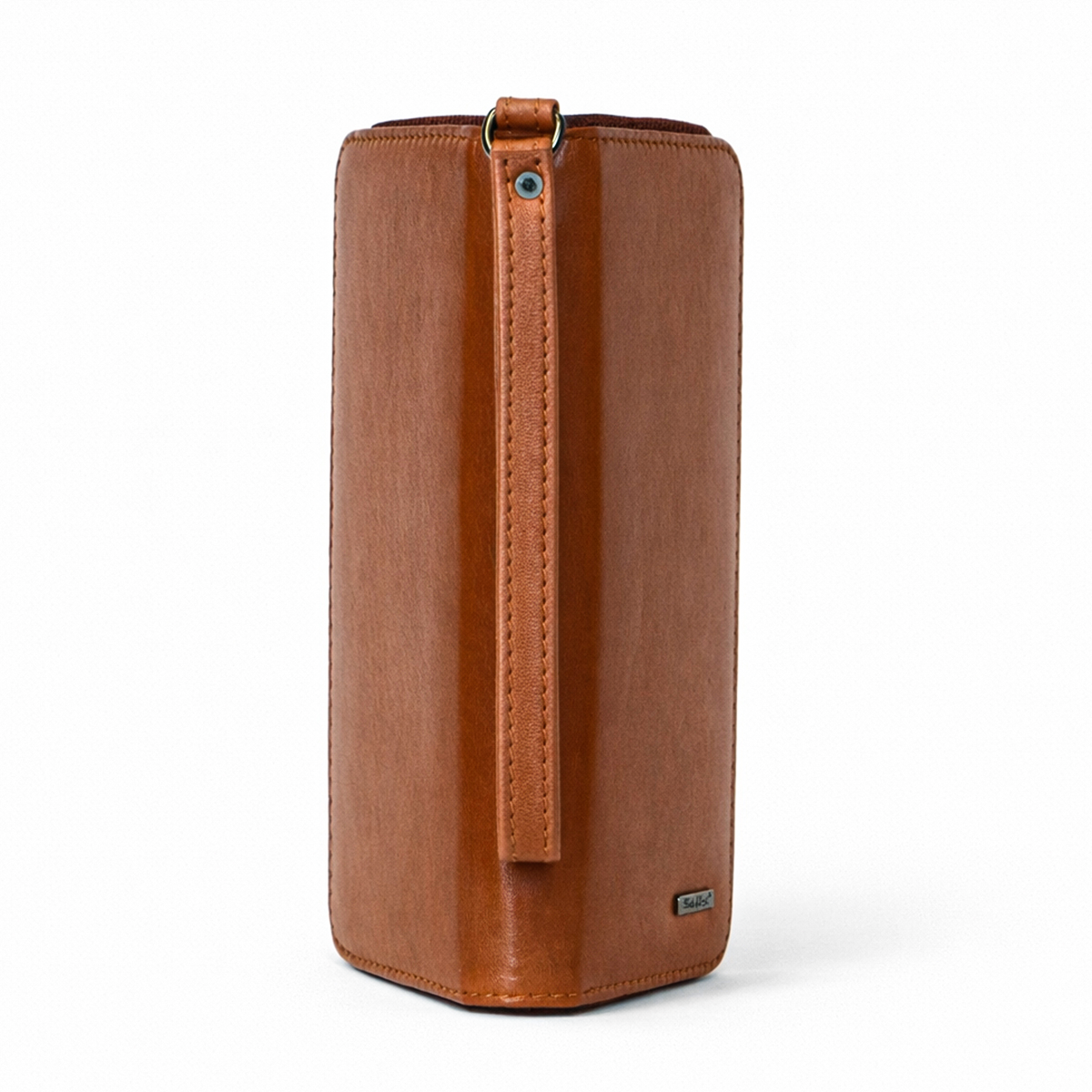 Womens leather clutch wallet with zip burgundy - Image 15
