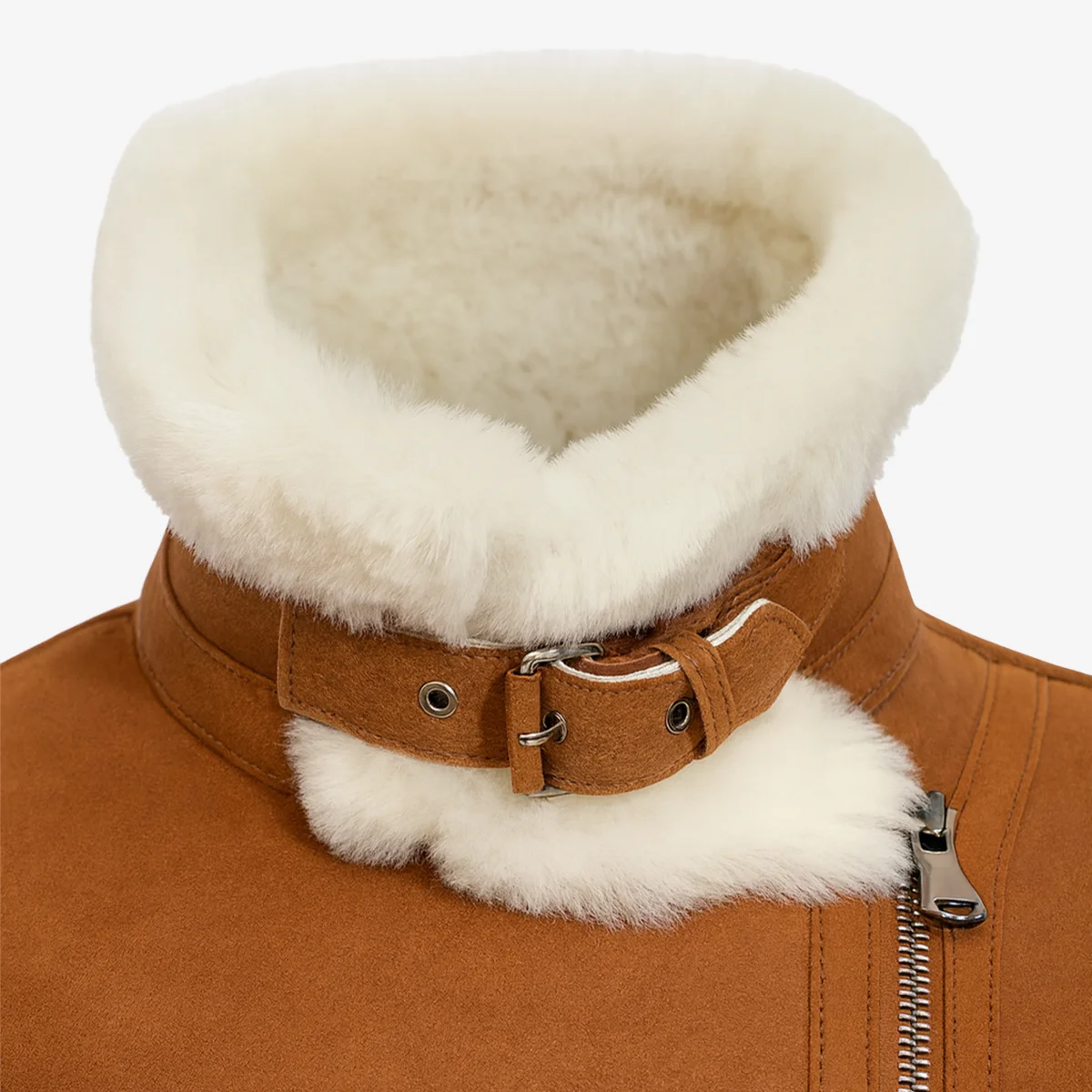 Lady shearling jacket cognac cropped Perfecto - Image 5