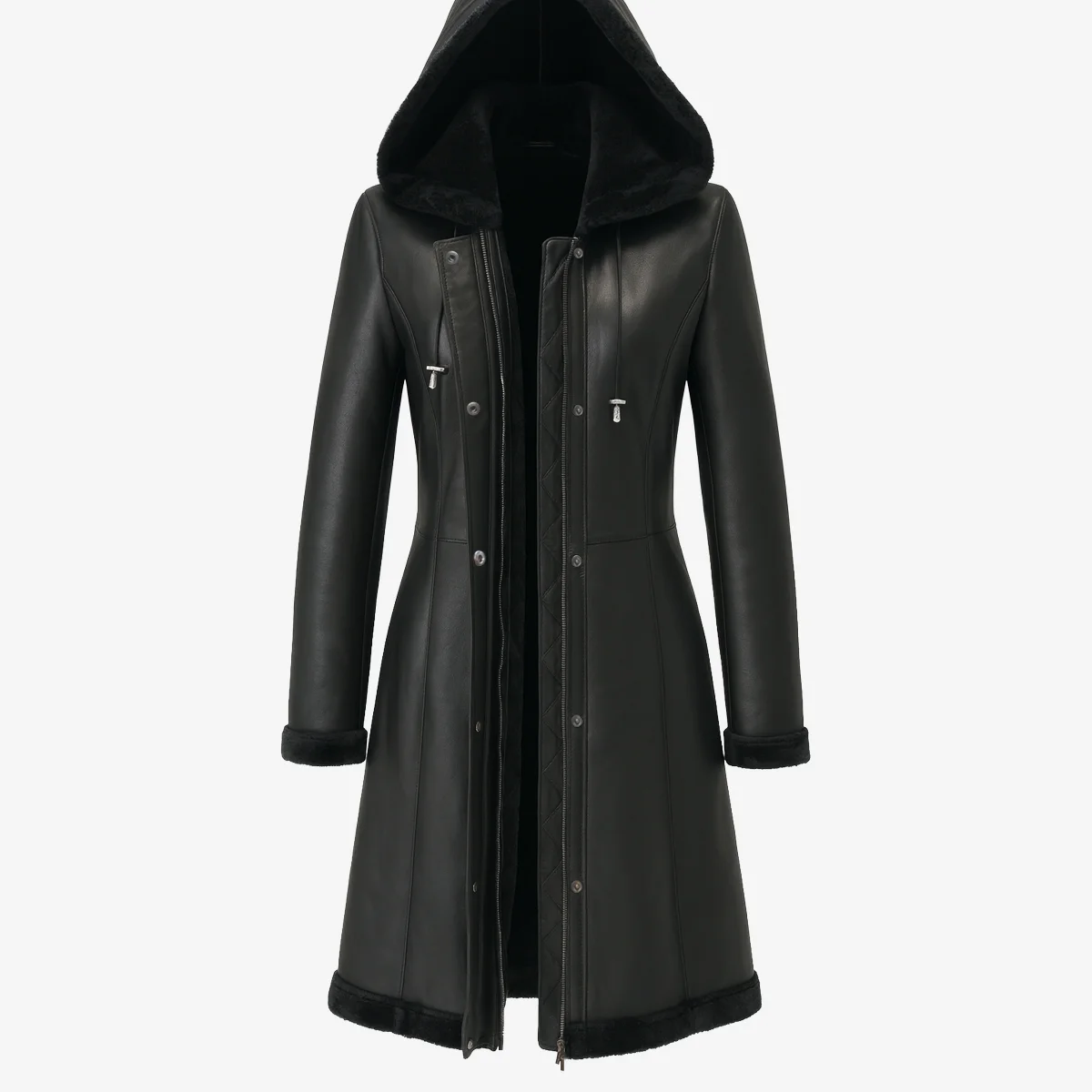 Women’s winter coat lambskin sherpa lining Carlo Sacchi - Image 4