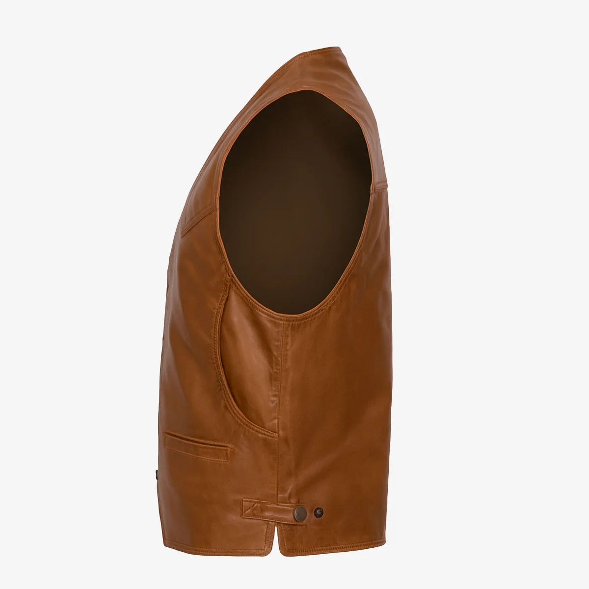 Mens leather vest brandy Waistcoat - Image 4