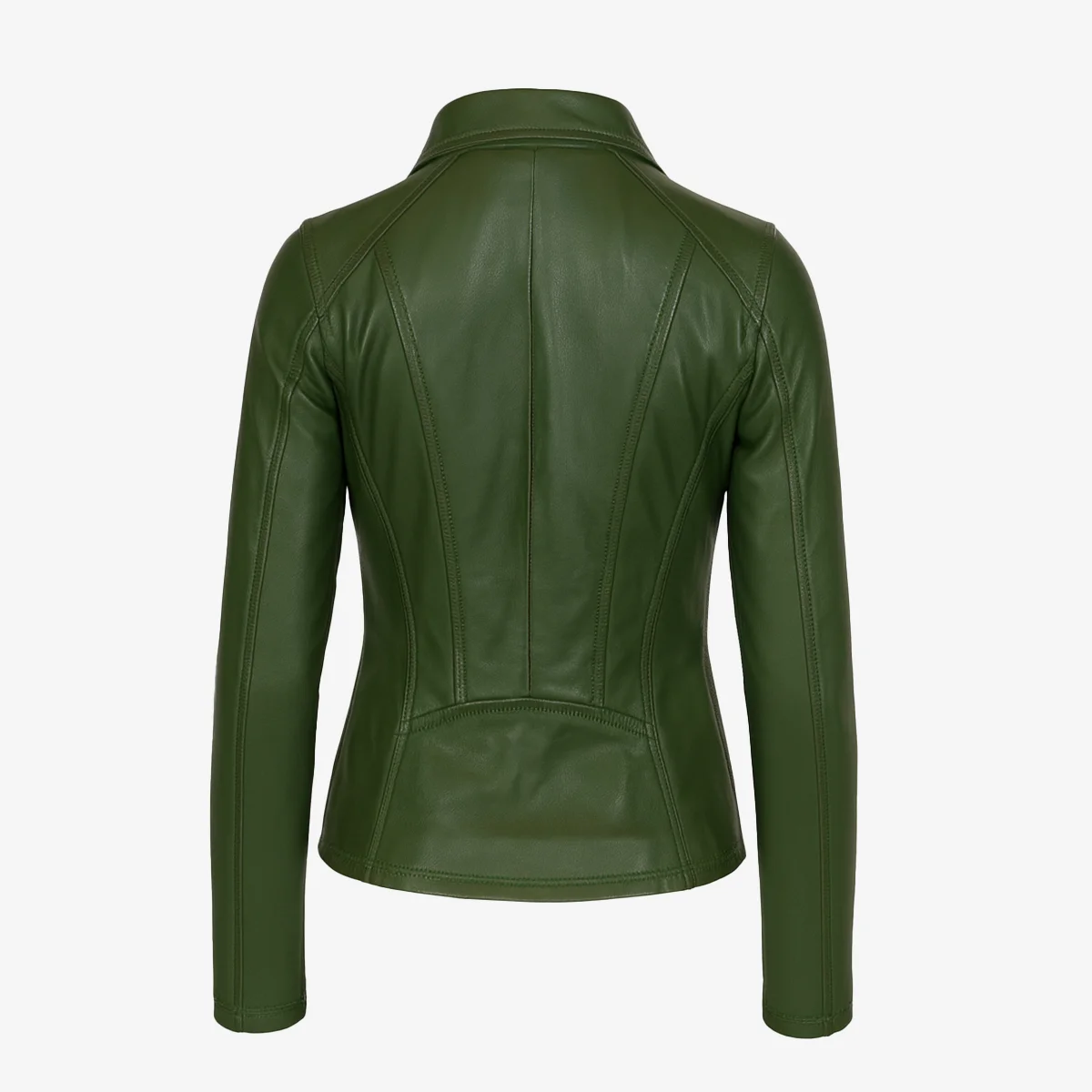 Women's Leather Jacket green 9938 A - Image 4