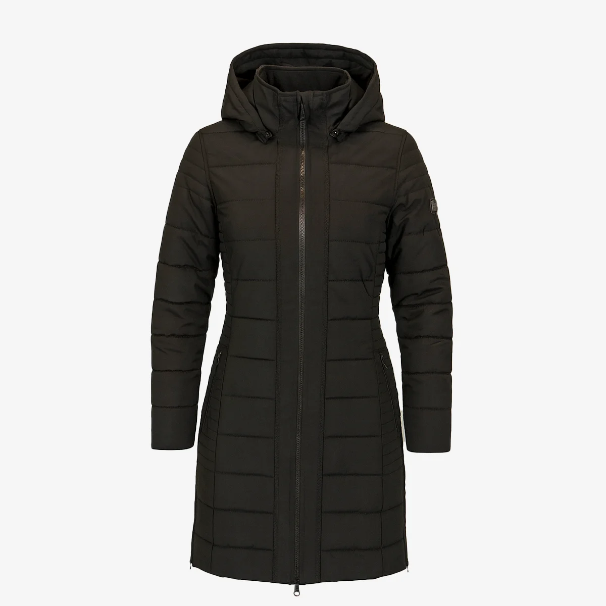 Womens winter jacket long puffer beige - Image 12