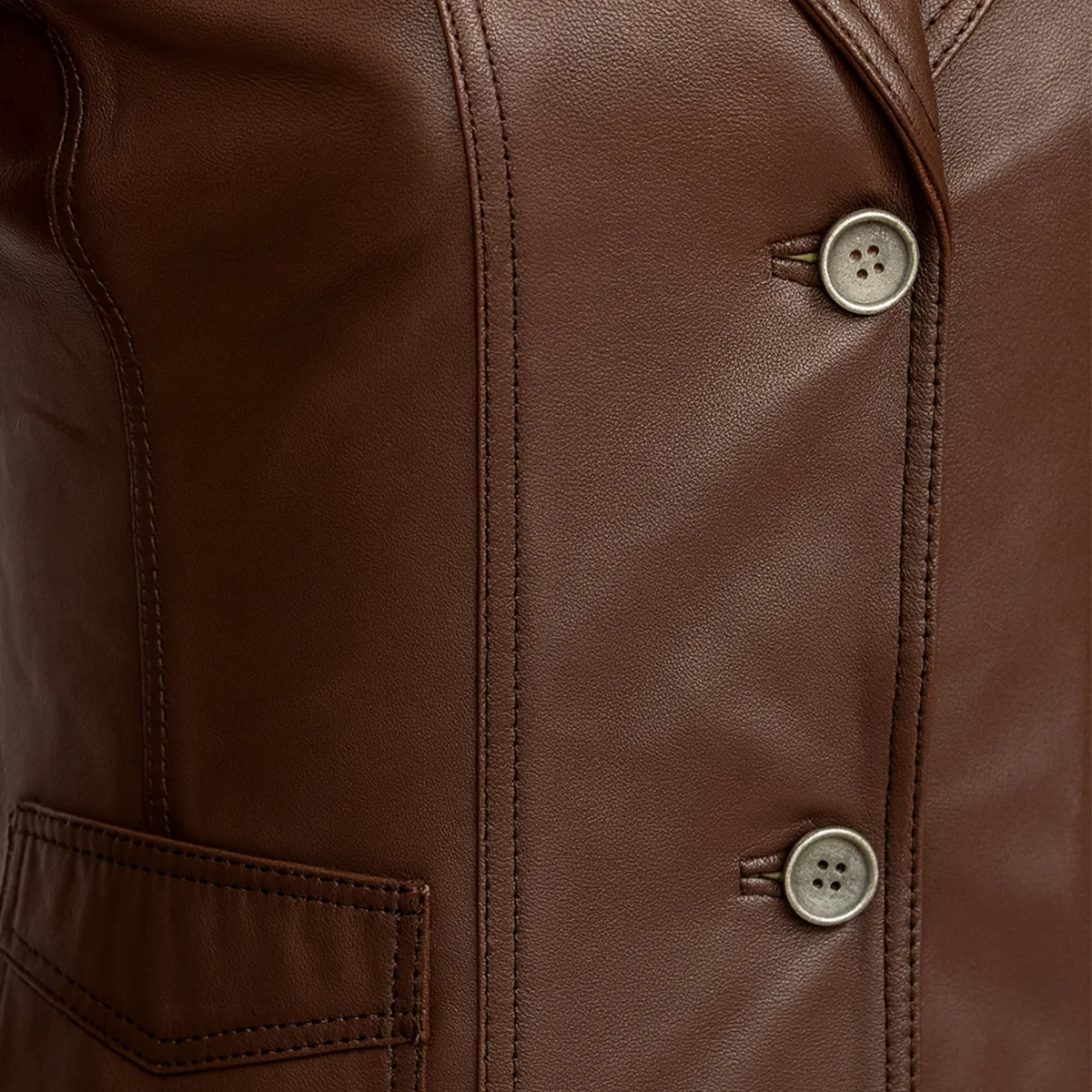 Womens leather veg wood Blazer 24 - Image 4