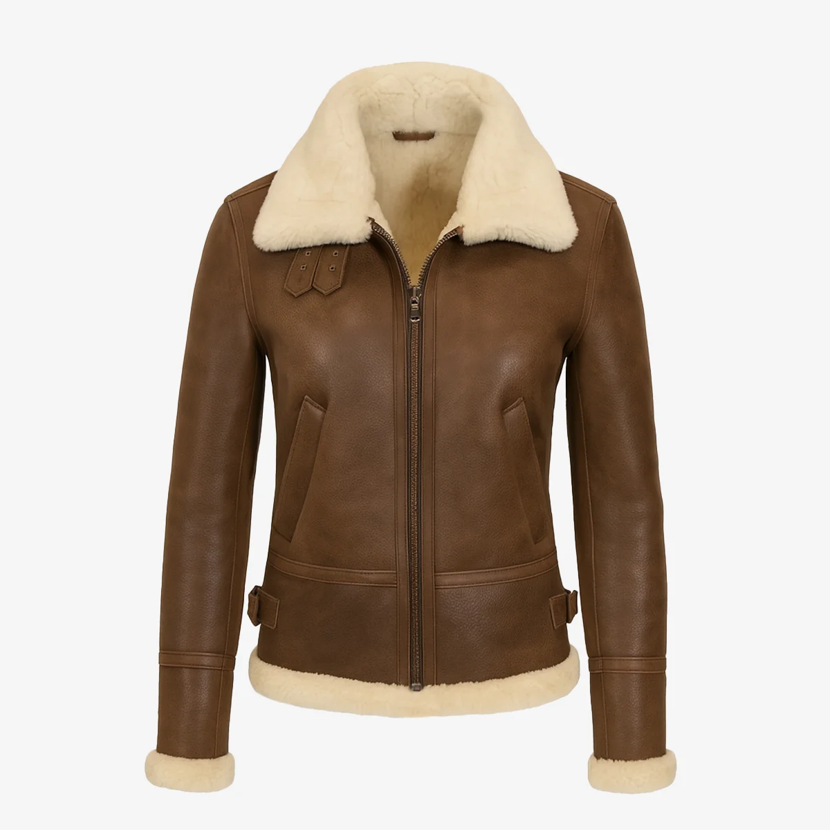 Women's shearling lammy coat hazelnut Jacky