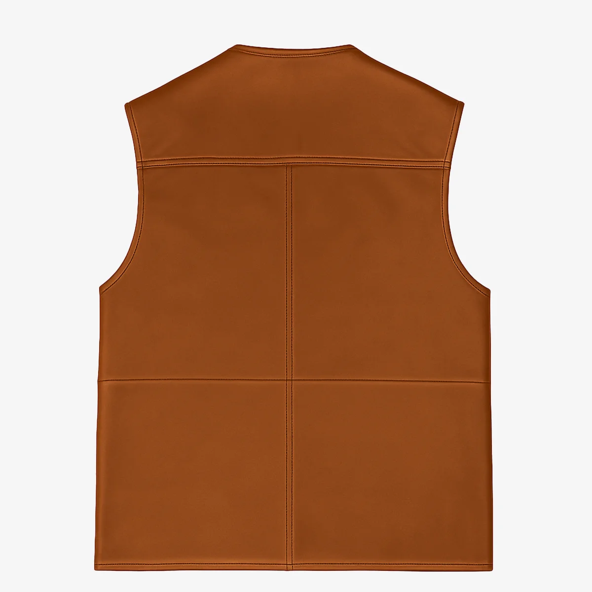 Carlo Sacchi fishermans gilet cognac - Image 4