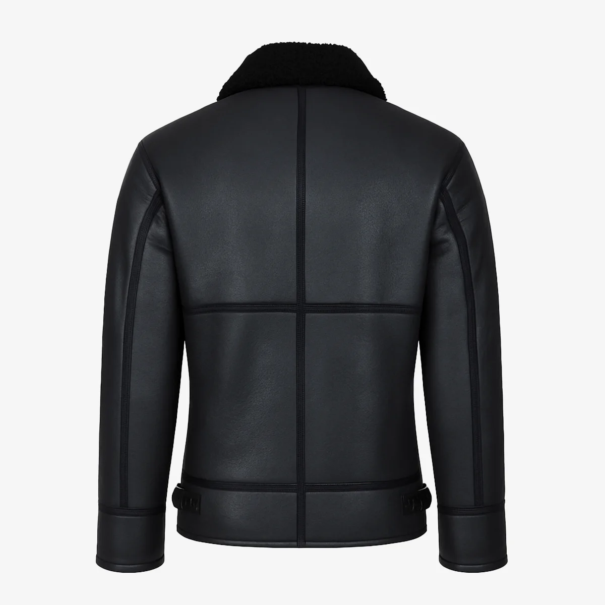 Men's shearling lammy coat black Uk - Image 3