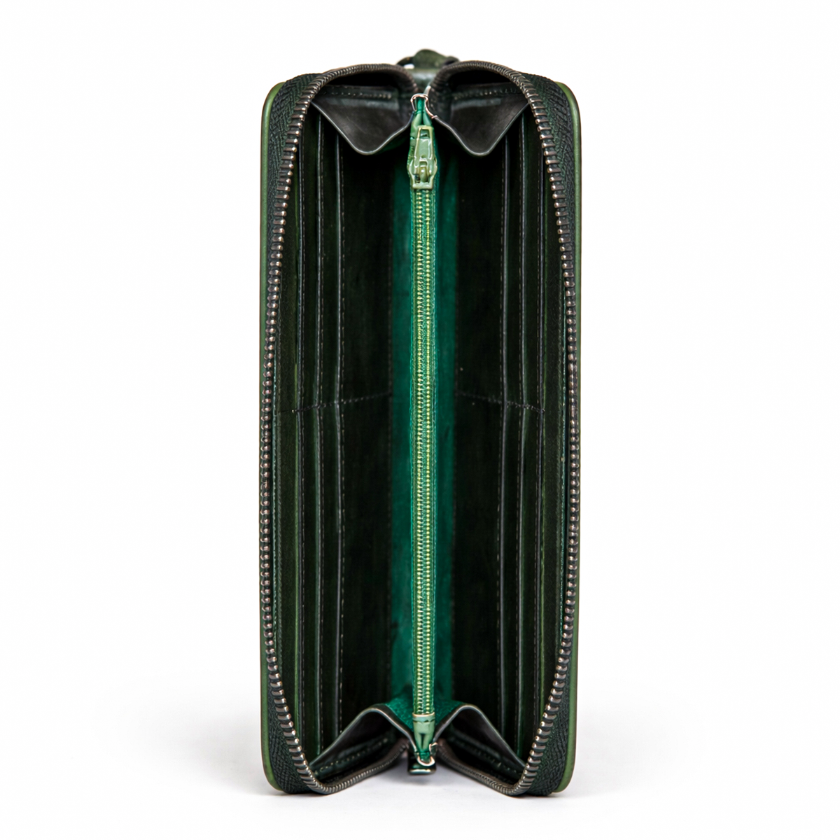 Womens leather clutch wallet with zip burgundy - Image 22