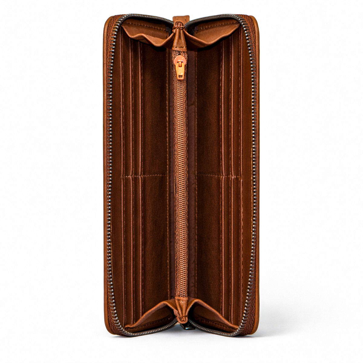 Womens leather clutch wallet with zip burgundy - Image 16