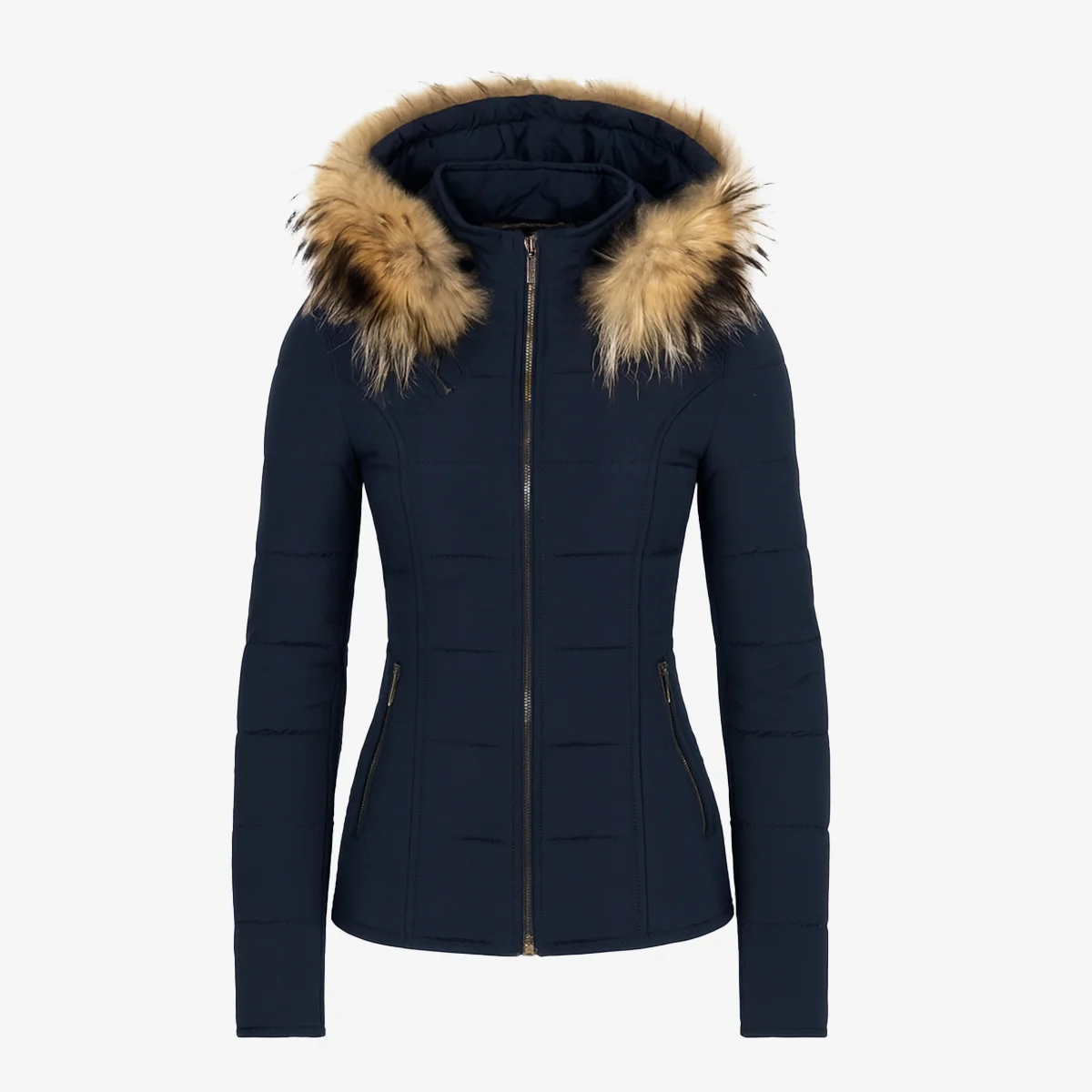 Womens winter puffer jacket blue 009