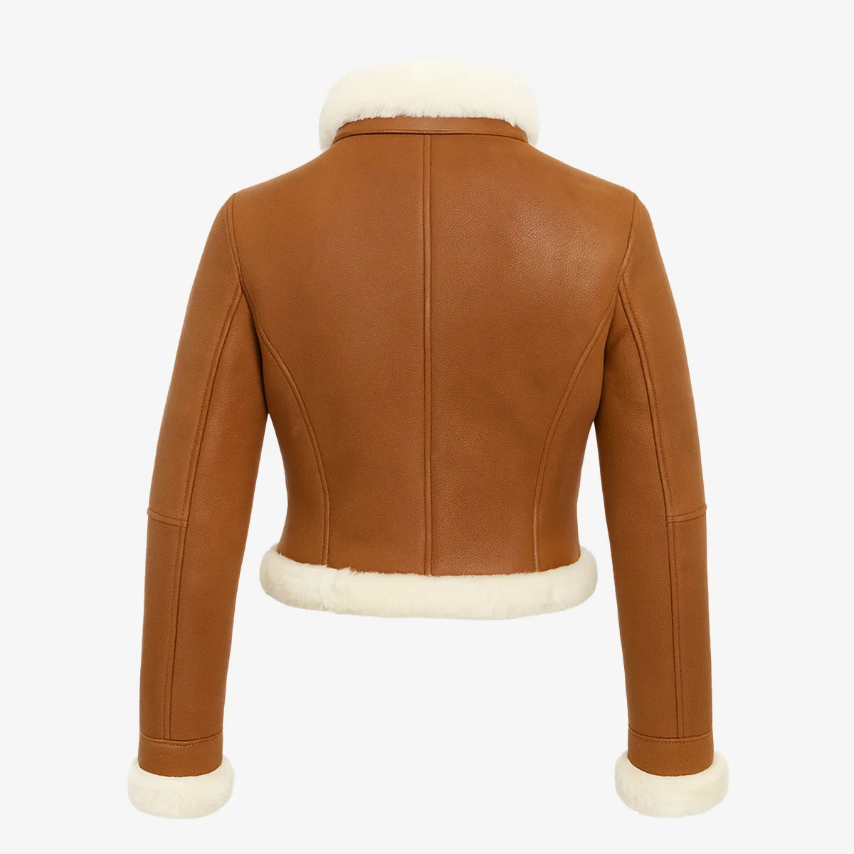 Lady shearling jacket cognac cropped Perfecto - Image 4