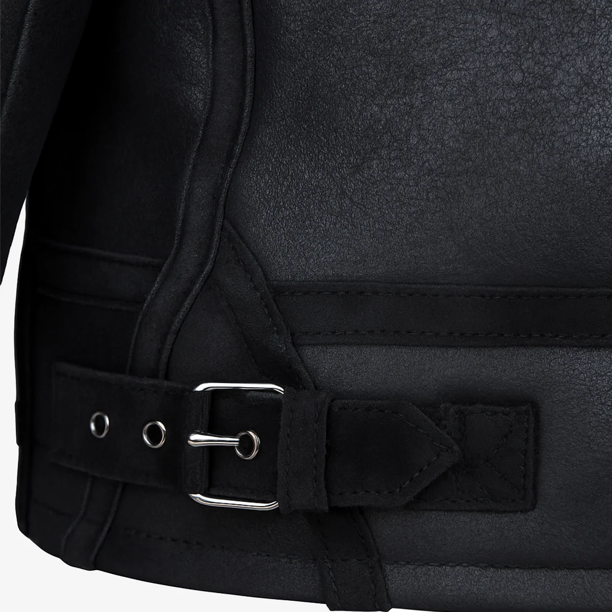 Men's shearling lammy coat black Uk - Image 5