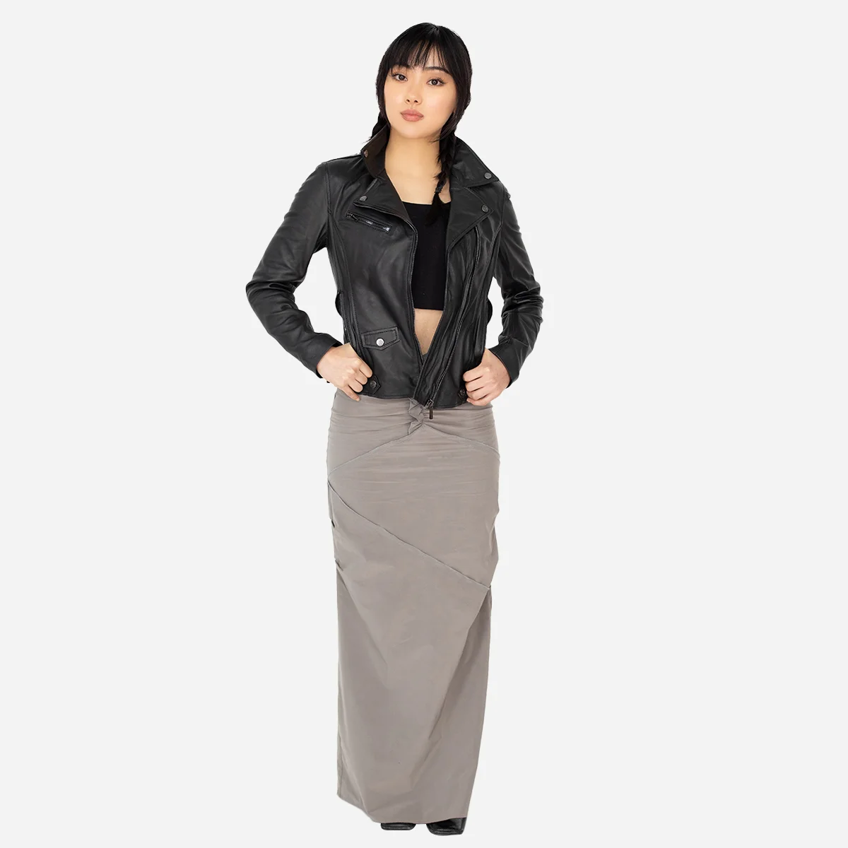 Ladies leather biker jacket black classic Perfecto - Image 5