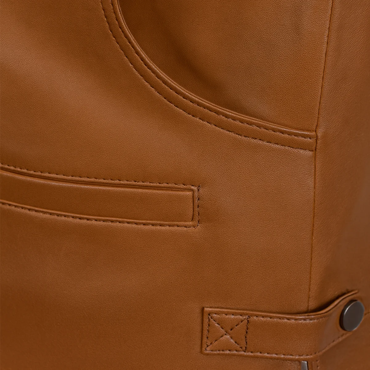 Mens leather vest brandy Waistcoat - Image 5
