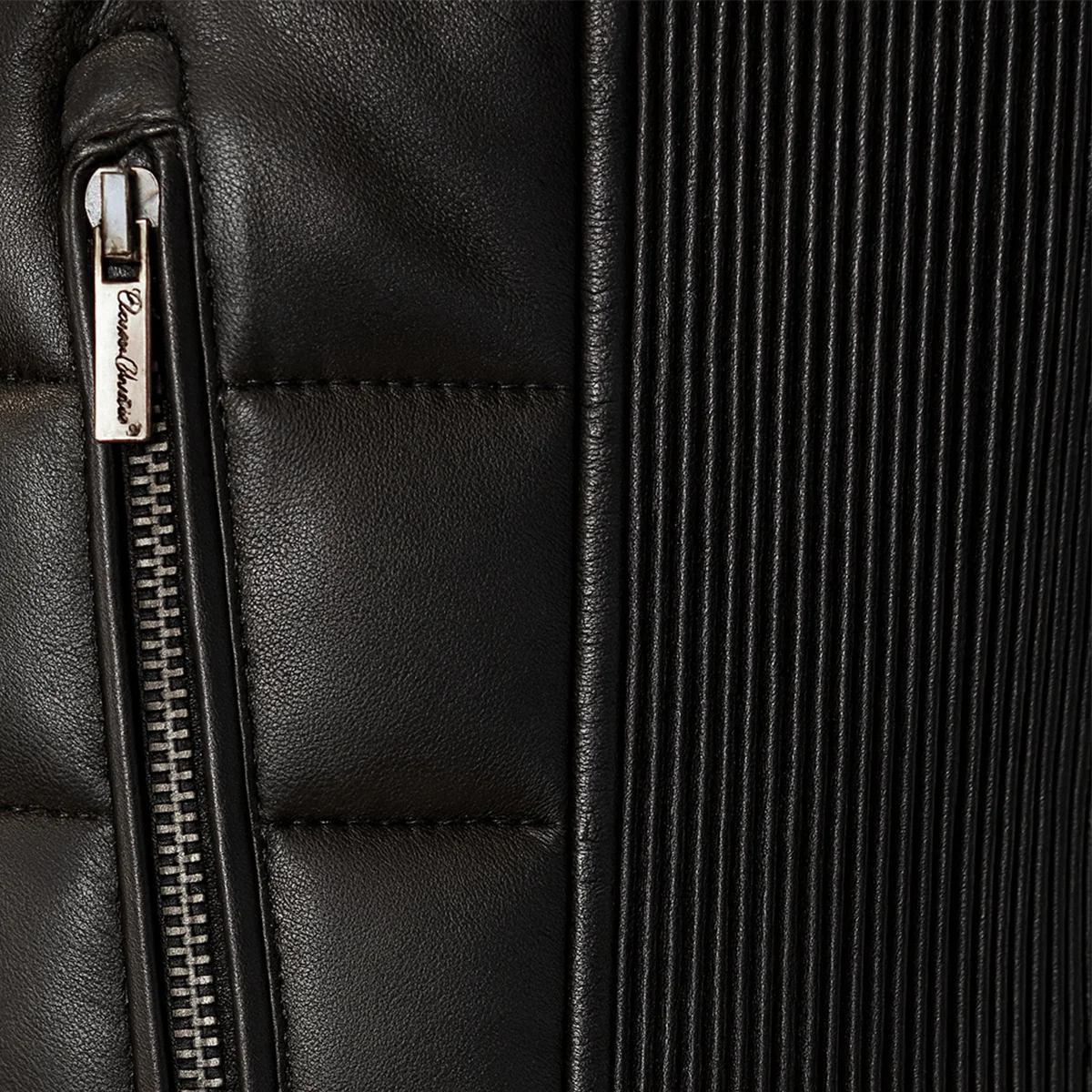 Mens leather puffer black bodywarmer - Image 6