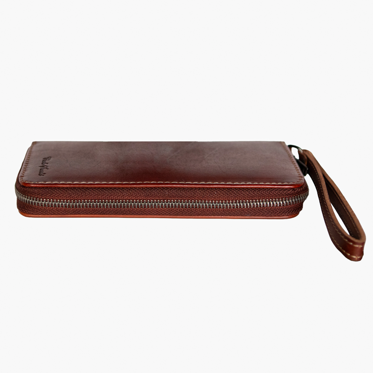 Womens leather clutch wallet with zip burgundy - Image 10