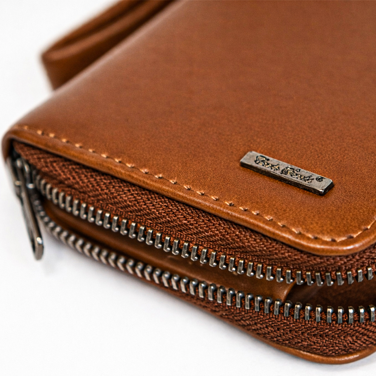 Womens leather clutch wallet with zip burgundy - Image 17
