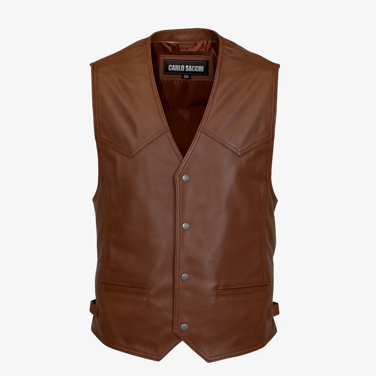 Mens leather vest vegwood Waistcoat