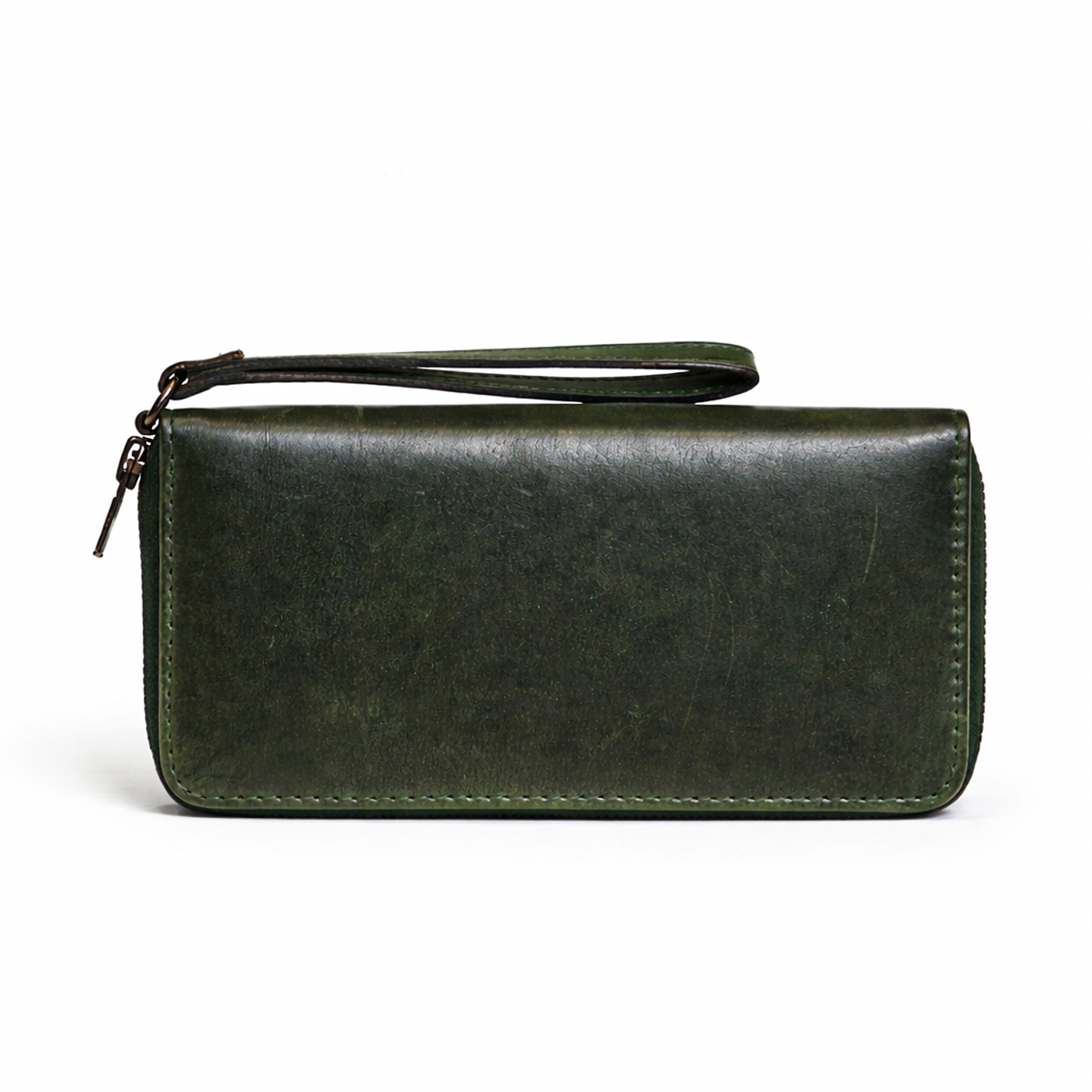 Womens leather clutch wallet with zip burgundy - Image 24