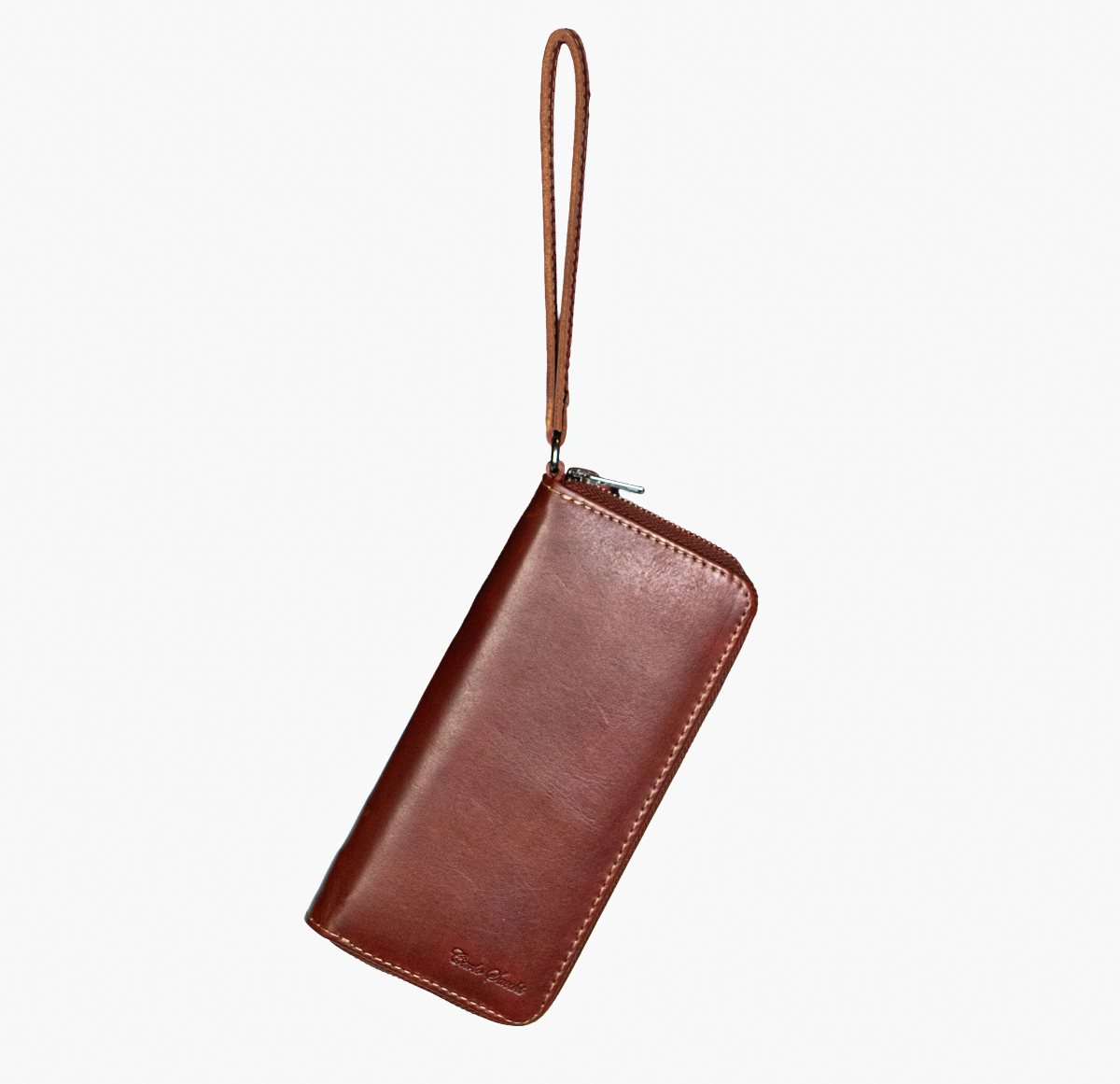 Womens leather clutch wallet with zip burgundy - Image 11